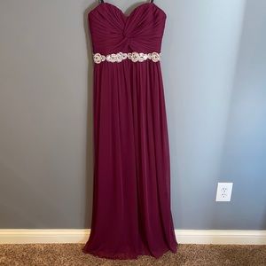 Deep Red Gown with Sequin Detail